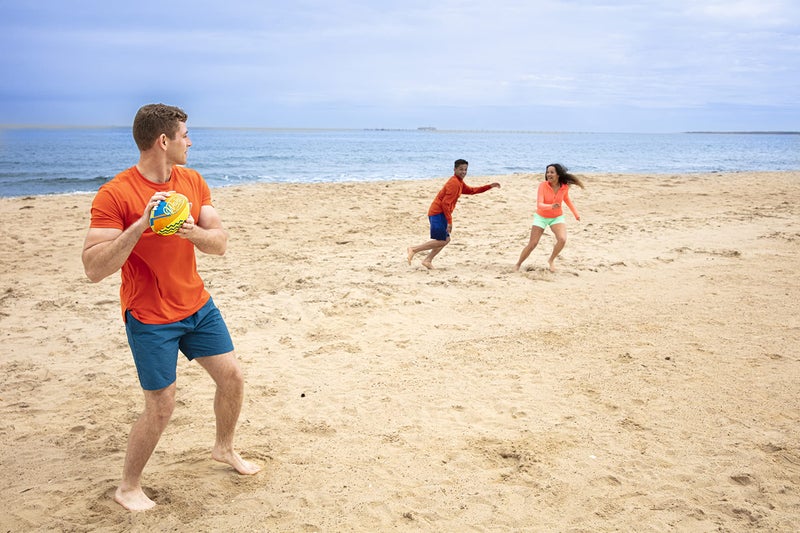 Wahu 100% Waterproof Beach Football with Real Laces for in and Out of Water Play  9"" Outdoor Football for Pool and Beach Games  Orange - Image 5